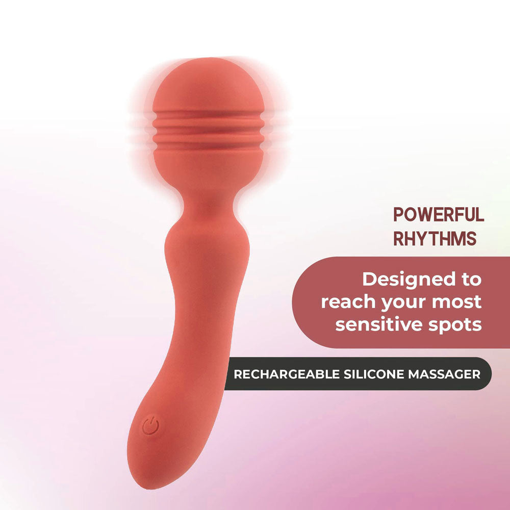 Xciter - Orange - Orange 16.5 cm USB Rechargeable Massage Wand, designed to reach sensitive spots with powerful rhythms.