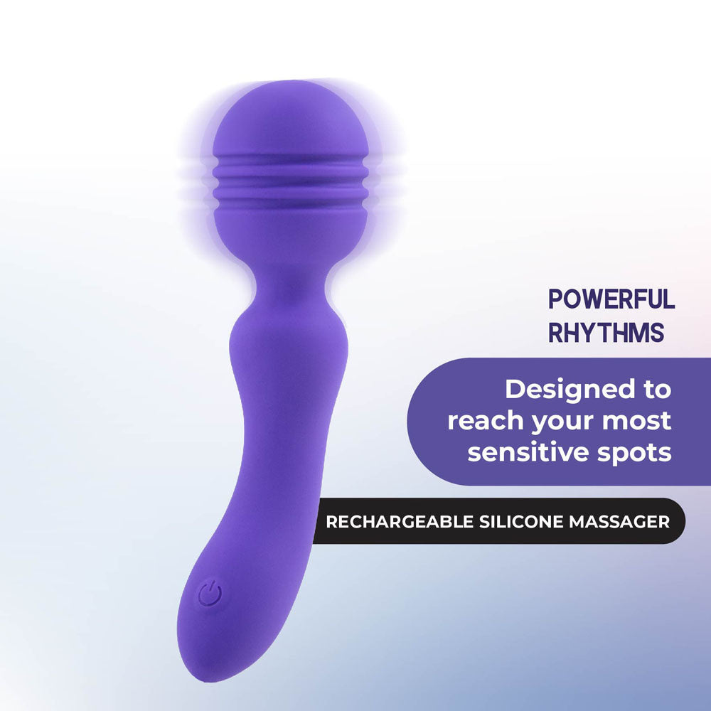 Xciter -  -  16.5 cm USB Rechargeable Massage Wand, a silicone massager designed for powerful rhythms.