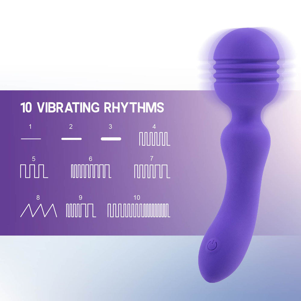 Xciter -  -  16.5 cm USB Rechargeable Massage Wand with 10 Vibrating Rhythms for enhanced pleasure.