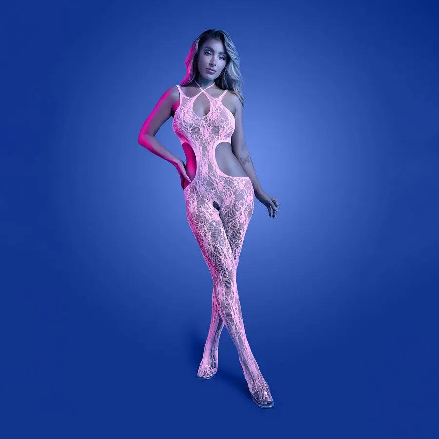 GLOW Equilibrium Bodystocking - OS - Glow In Dark  - One Size Fantasy Lingerie Discreet Intimate Essentials.
