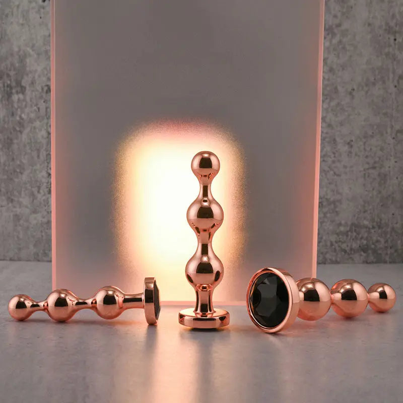Gender X GOLD DIGGER SET -  Metallic Butt Plugs - Set of 3 Sizes Gender X Discreet Intimate Essentials.