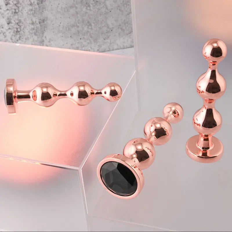 Gender X GOLD DIGGER SET -  Metallic Butt Plugs - Set of 3 Sizes Gender X Discreet Intimate Essentials.
