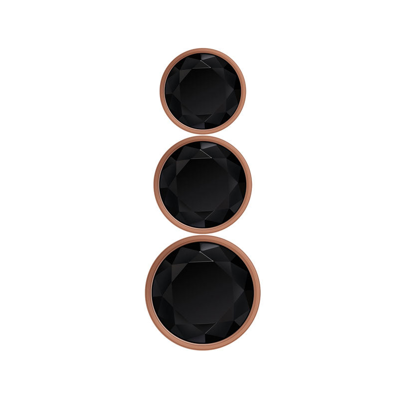 Gender X GOLD DIGGER SET -  Metallic Butt Plugs - Set of 3 Sizes in sleek design with black jewel finish.