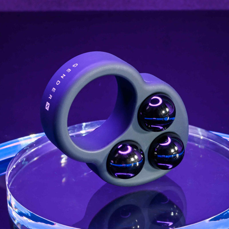 Gender X WORKOUT RING -  Weighted Cock Ring with three removable steel balls for enhanced play.