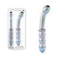 Gender X LUSTROUS GALAXY WAND violet glass 18.5 cm glass double ended massager in packaging.