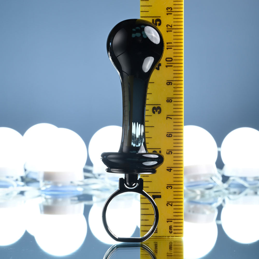 Gender X BLOW POP - 12.8 cm Glass Plug with Ring Pull displayed beside a ruler for size reference.
