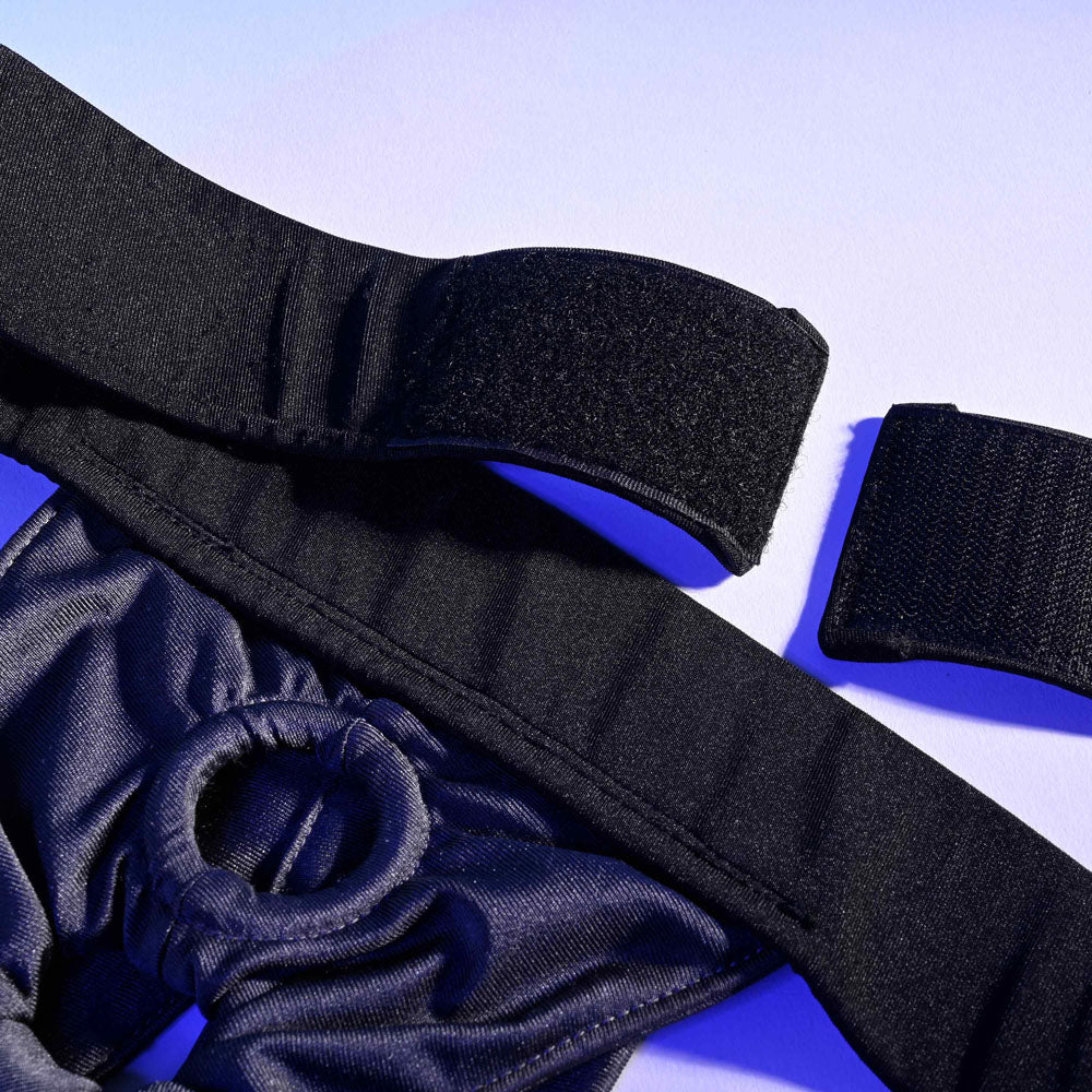 Gender X DOUBLE RIDER -  Adjustable Strap-On Harness (No Probe Included) with adjustable Velcro straps.