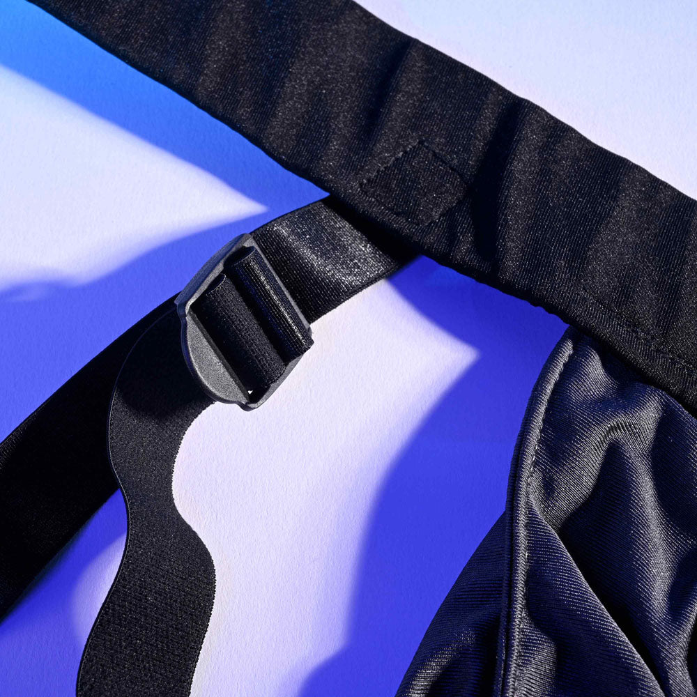 Gender X DOUBLE RIDER -  Adjustable Strap-On Harness (No Probe Included) close-up of adjustable straps.
