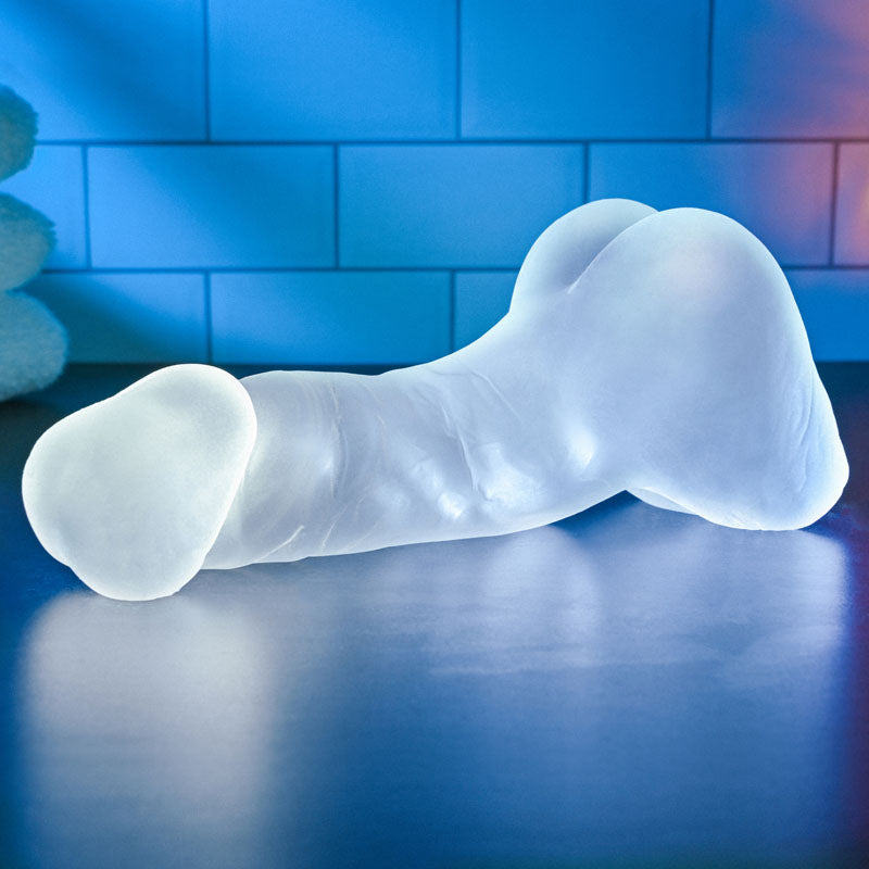 Gender X STROKE & POKE -  20 cm Stroker Dong on display, showcasing its see-through design and elegant shape.