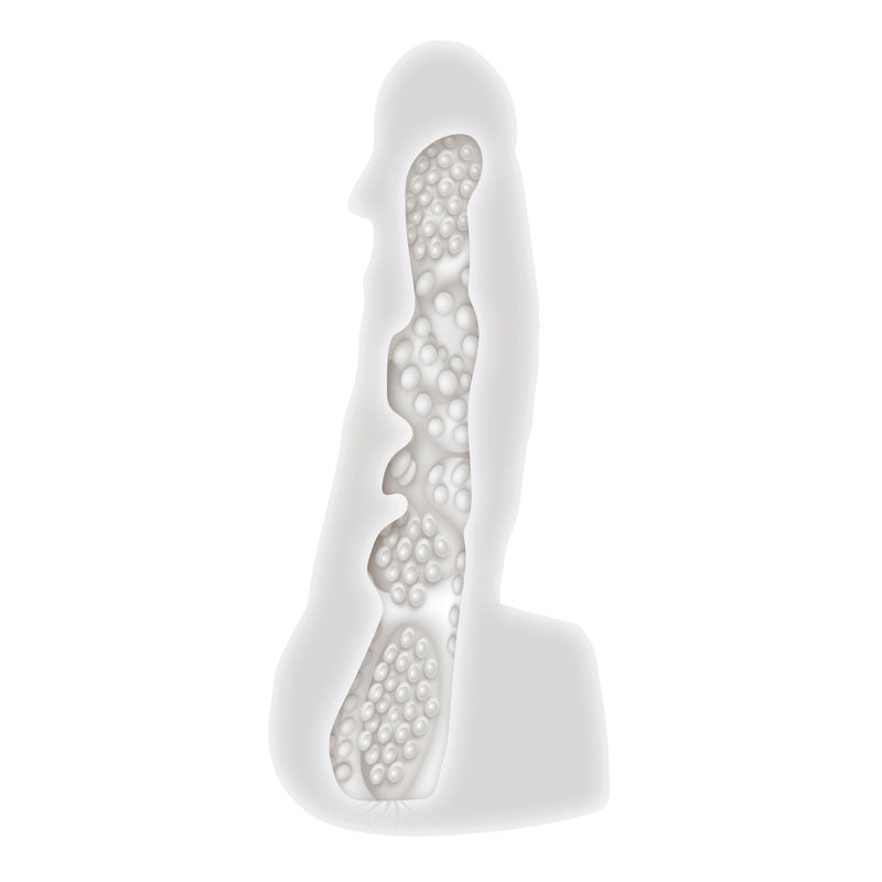 Gender X STROKE & POKE - 20 cm Stroker Dong with textured channel for enhanced pleasure.