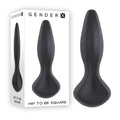 Gender X HIP TO BE SQUARE - powerful silicone toy in black packaging, designed for intimate essentials for her.