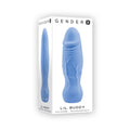Gender X LIL BUDDY - Light 10.1 cm USB Rechargeable Mini Vibrator in blue silicone packaging.