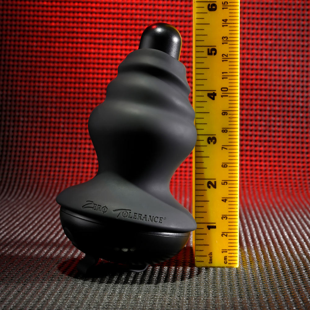 Gender X ECHO - 15.3 cm USB Rechargeable Butt Plug next to a ruler for size reference.