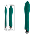 Gender X PIROUETTE - 20.6 cm USB Rechargeable Vibrator in teal silicone packaging and product view.