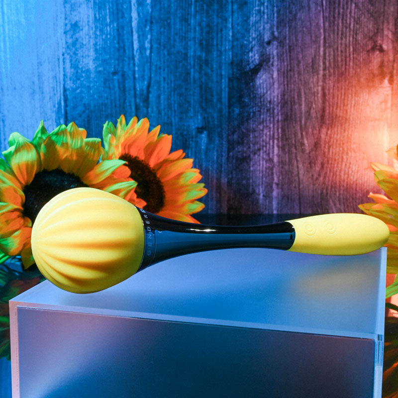 Gender X SUNFLOWER - 20 cm USB Rechargeable Massage Wand with textured round head, ideal for intimate essentials for her.