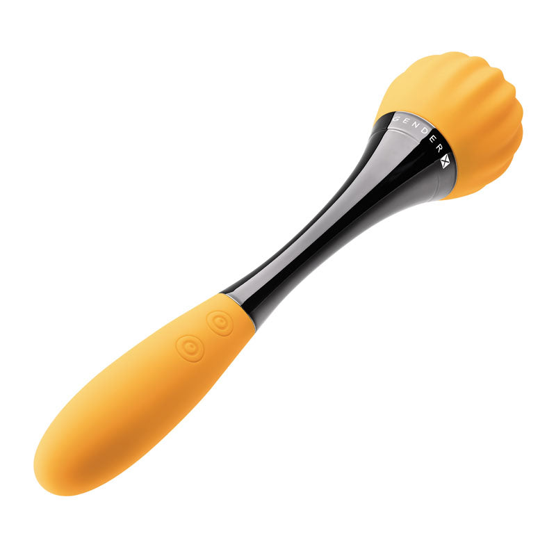 Gender X SUNFLOWER - 20 cm USB Rechargeable Massage Wand in vibrant orange color with rounded head.