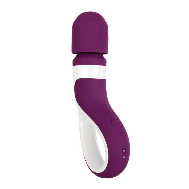 Gender X HANDLE IT - /White USB Rechargeable Massager Wand in purple design, perfect for intimate essentials for her.
