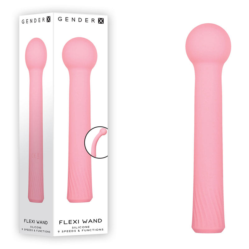 Gender X FLEXI WAND - 16.6 cm USB Rechargeable Vibrator with silicone finish and rounded tip for ultimate flexibility.