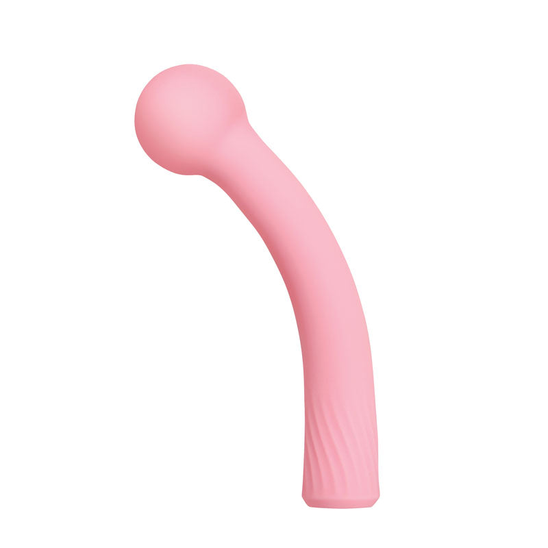 Gender X FLEXI WAND -  16.6 cm USB Rechargeable Vibrator in pink, featuring a round tip and flexible shaft for pleasure.