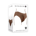Gender X UNDERGARMENTS - BRIEFS - Dark -  Wearable Vagina Briefs packaging showcasing realistic design and features.