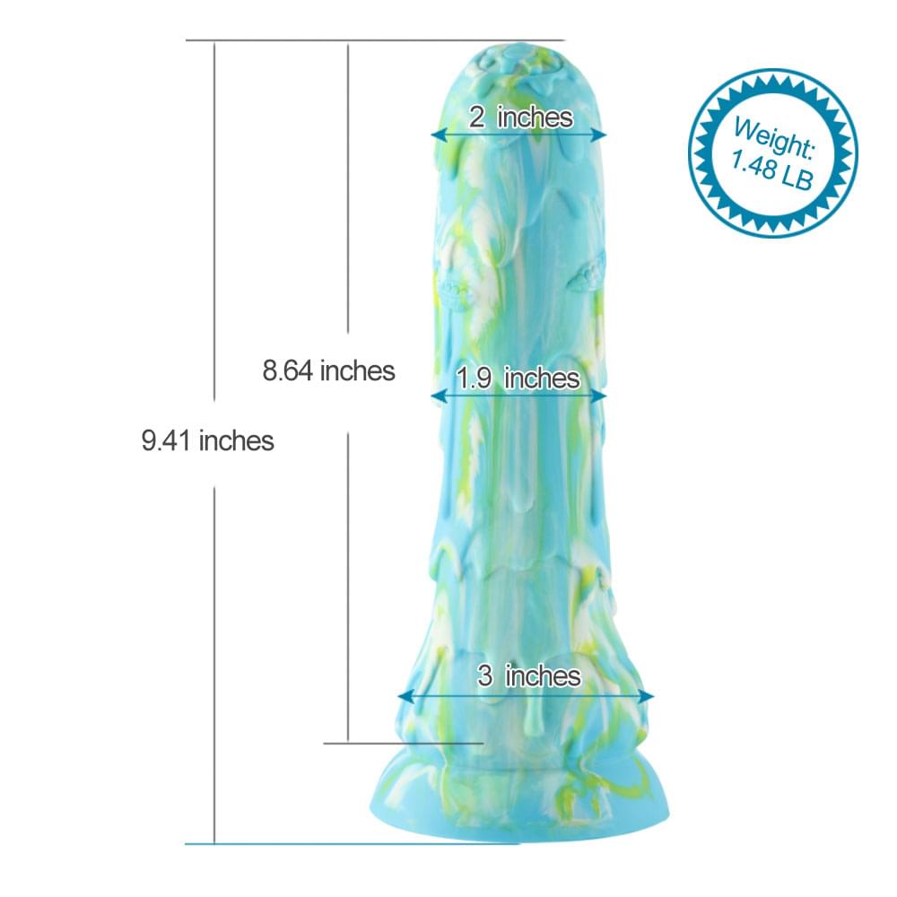 HiSmith Melting Snow Dildo with Kliclok -  23.9 cm Dildo with Kliclok Machine Attachment