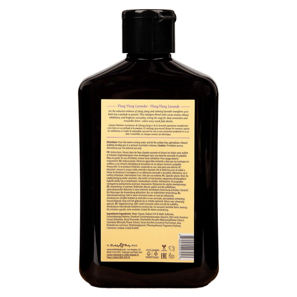 EB Aphrodisiac Bubble Bath YLANG YLANG LAVENDER - 250 ml - Ylang Ylang Lavender Scented Bubble Bath - 250 ml Bottle back view