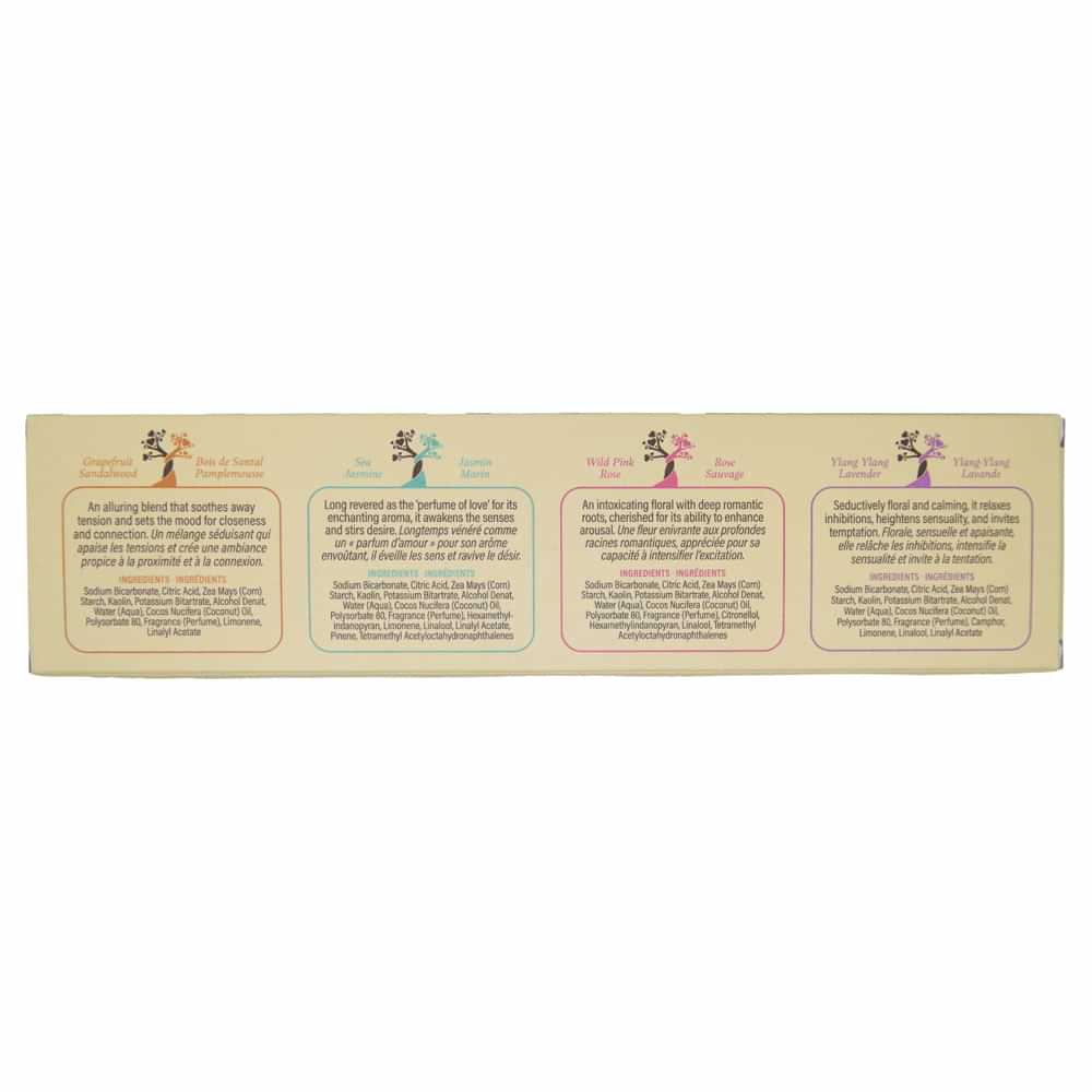 EB Aphrodisiac Bath Fizzers - Scented Bath Bombs - Set of 4 Scents