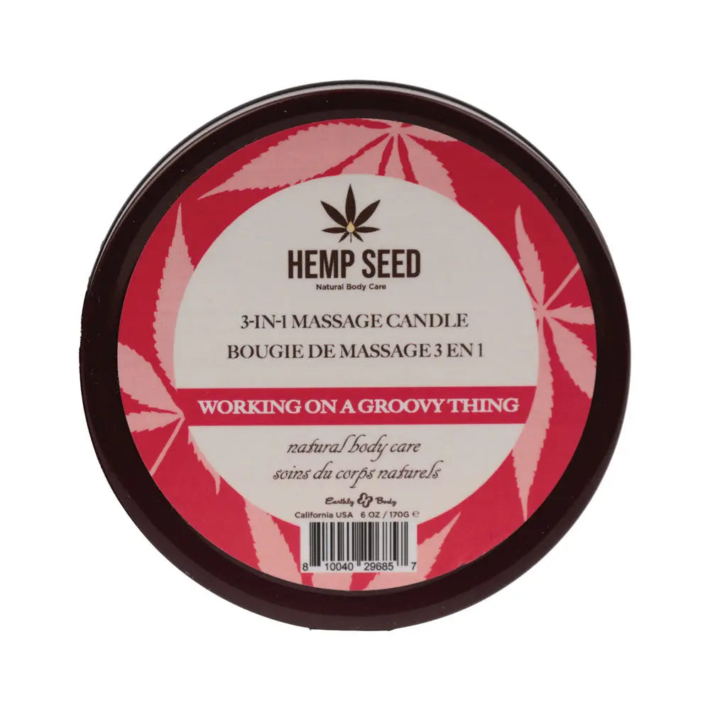 Hemp Seed 3-In-1 Massage Candle - Working On A Groovy Thing (Wild Berries, Night Blooming Jasmine, Warm Amber) - 170 g Earthly Body Discreet Intimate Essentials.