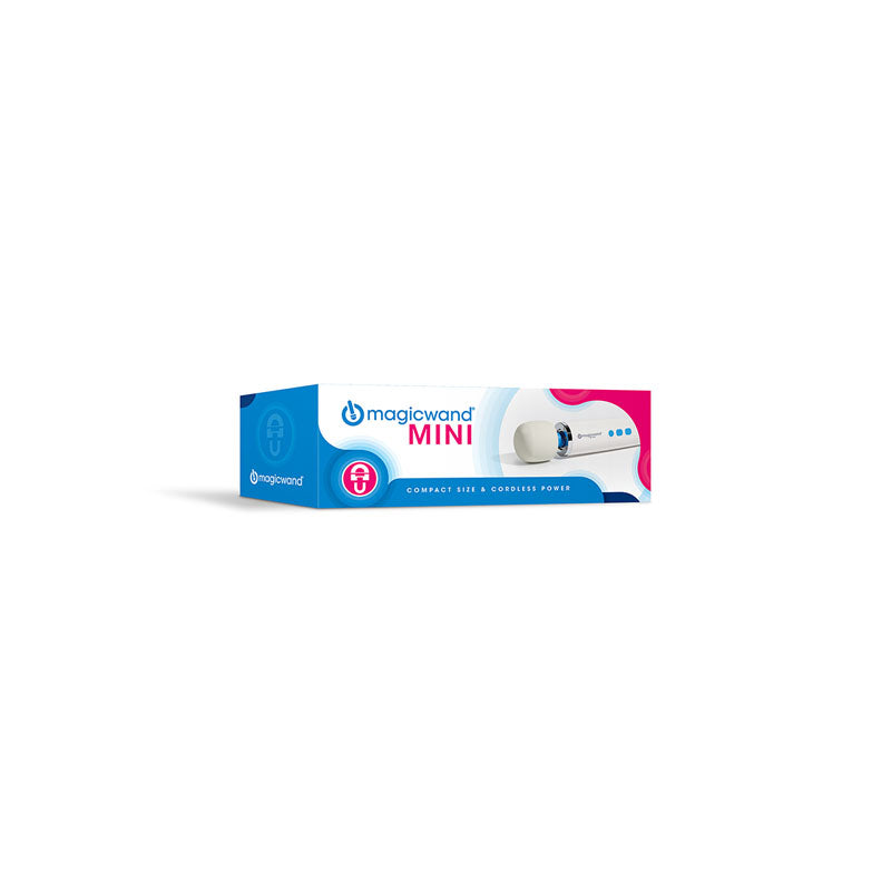 Magic Wand Mini -  Rechargeable Massage Wand packaging featuring compact size and powerful performance.