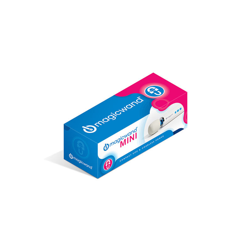 Magic Wand Mini -  Rechargeable Massage Wand packaging with vibrant colors and branding.