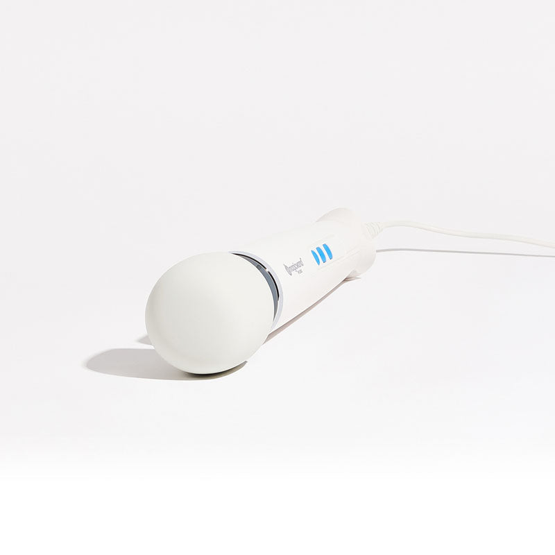 Magic Wand Plus -  Mains Powered Massage Wand on a white background, featuring a soft silicone head and variable speeds.
