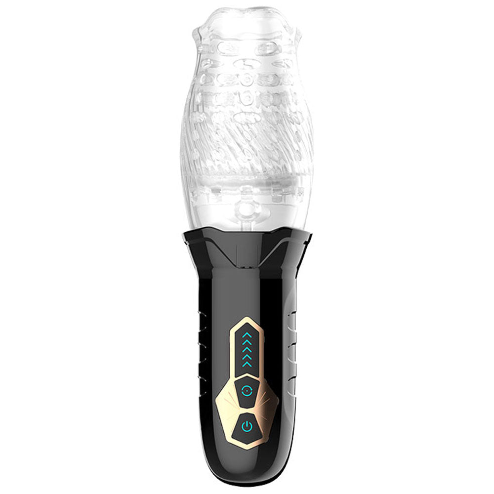 Adam & Eve Adam's Gawk Gawk - USB Rechargeable Rotating Masturbator with textured interior for powerful stimulation.