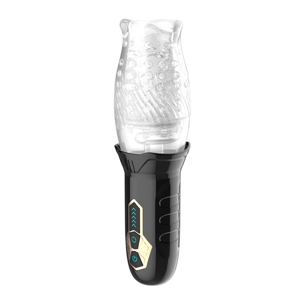 Adam & Eve Adam's Gawk Gawk - USB Rechargeable Rotating Masturbator offers mindblowing orgasms with 360-degree rotation.