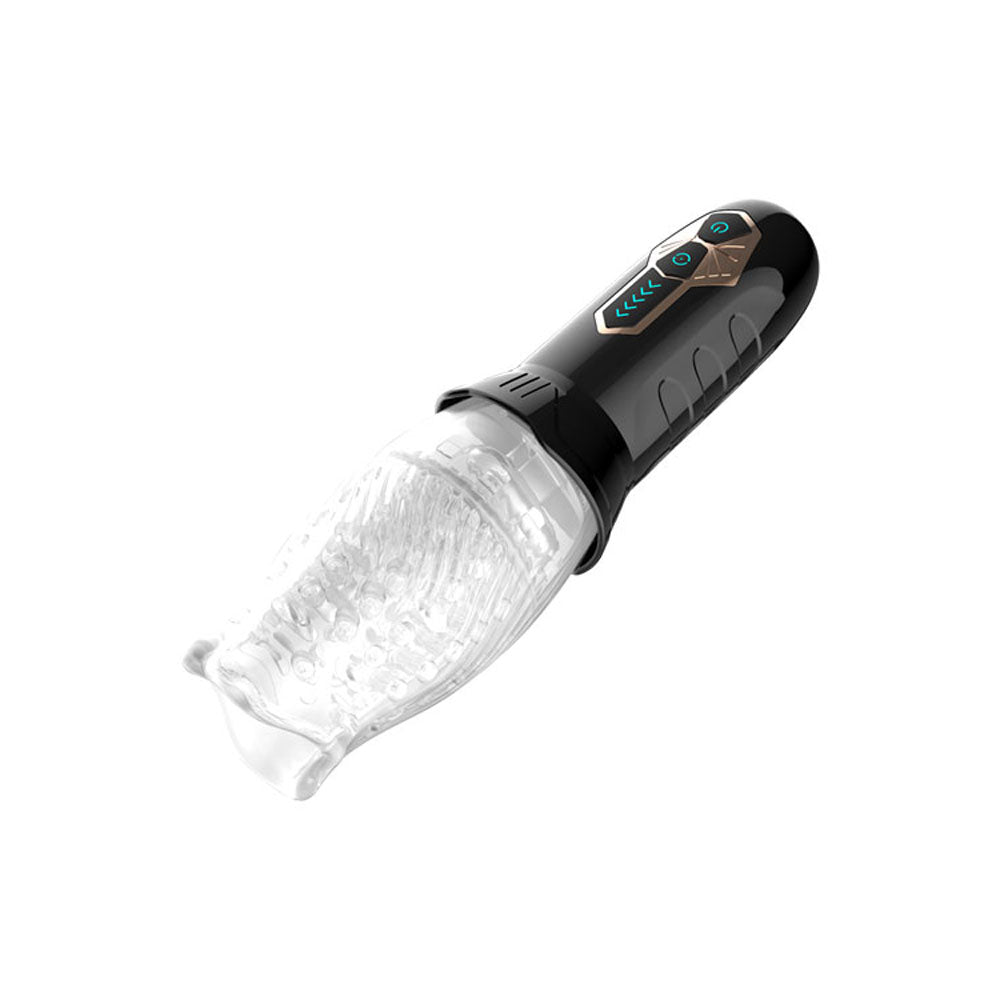 Adam & Eve Adam's Gawk Gawk -  USB Rechargeable Rotating Masturbator with textured interior and control buttons.