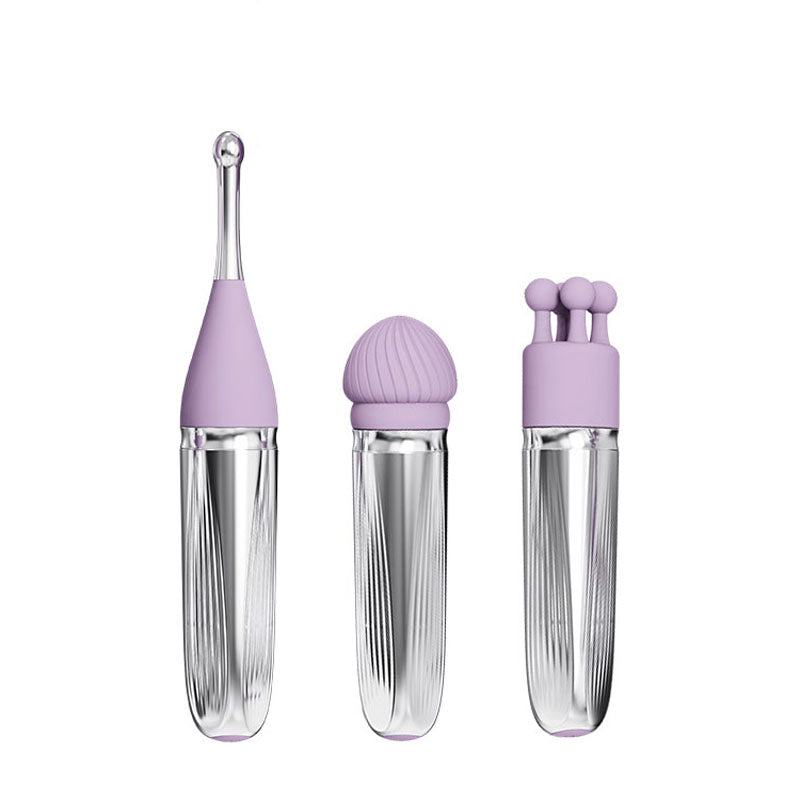 Adam & Eve SWEET DREAMS MASSAGER KIT - Lavender USB Rechargeable Point Stimulator with 8 Interchangeable Tips attachments.