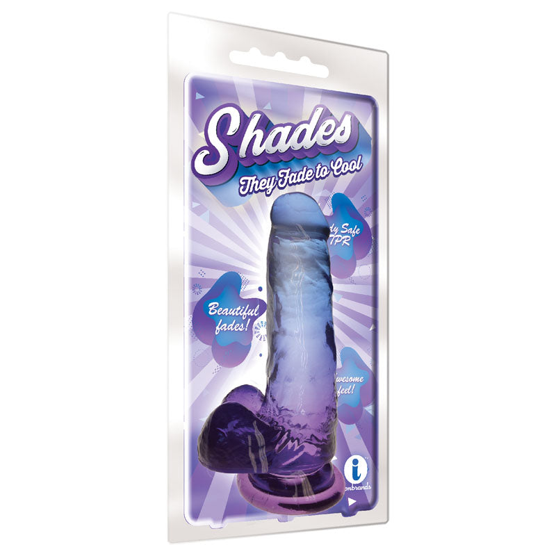 Shades 7'' Jelly TPR Dong - Violet 17.8 cm Dong packaged with beautiful jewel-tone fades and body-safe TPR material.