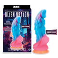 Alien Nation Glow Dragon, glow in the dark fantasy dong, 22.9 cm silicone toy, colorful design.