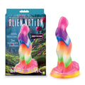 Alien Nation - Lick Of The Lair - Glow in Dark Rainbow 17.8 cm Fantasy Dong with vibrant colors and packaging.