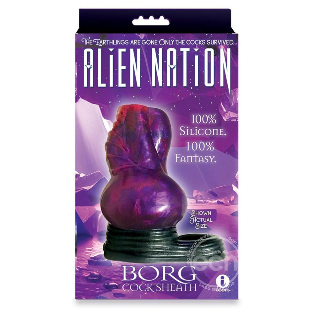 Alien Nation - Borg - /Black 11.5 cm Penis Sheath, 100% silicone, fantasy design, adult novelty for intimate essentials.