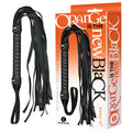 Orange Is The New Black - Whip-it! - Black Flogger Whip with leather-like strands and stylish orange stitching.