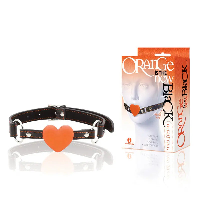 The 9's Orange Is The New , Heart Gag - /Orange Mouth Restraint Icon Brands Discreet Intimate Essentials.