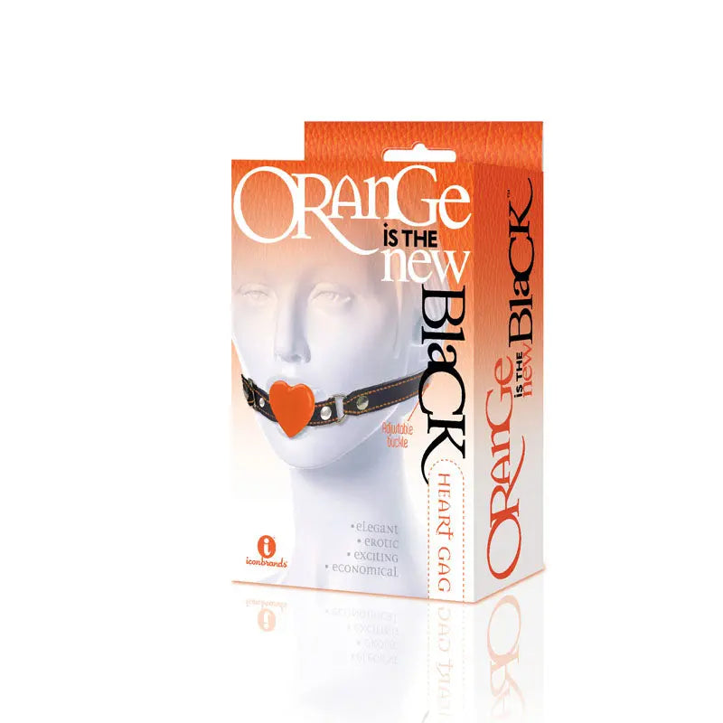 The 9's Orange Is The New , Heart Gag - /Orange Mouth Restraint Icon Brands Discreet Intimate Essentials.
