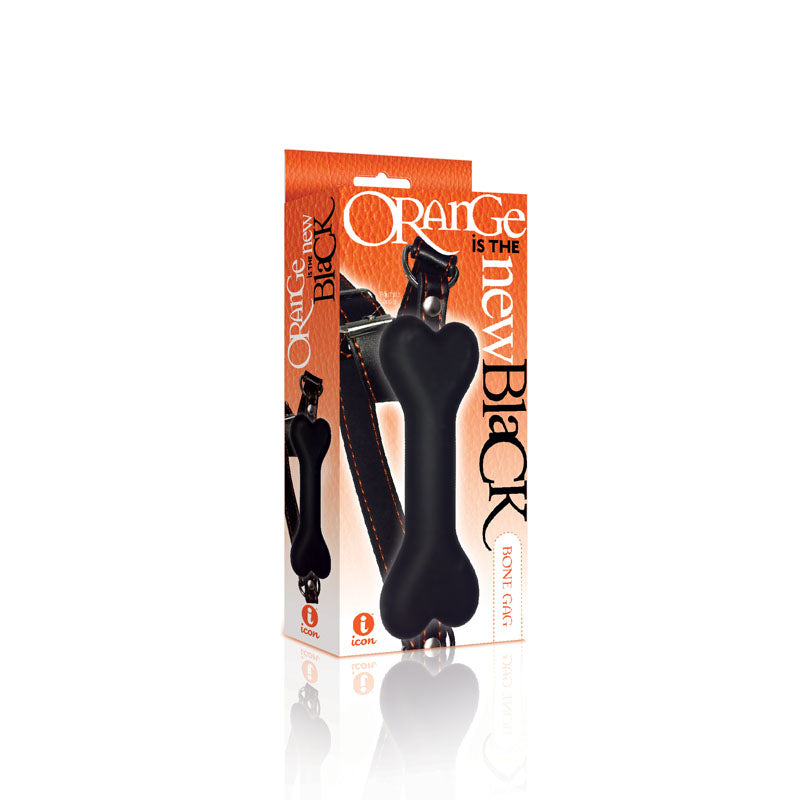 The 9's Orange Is The New , Bone Gag - /Orange Mouth Restraint packaging showcasing a silicone gag in a stylish design.