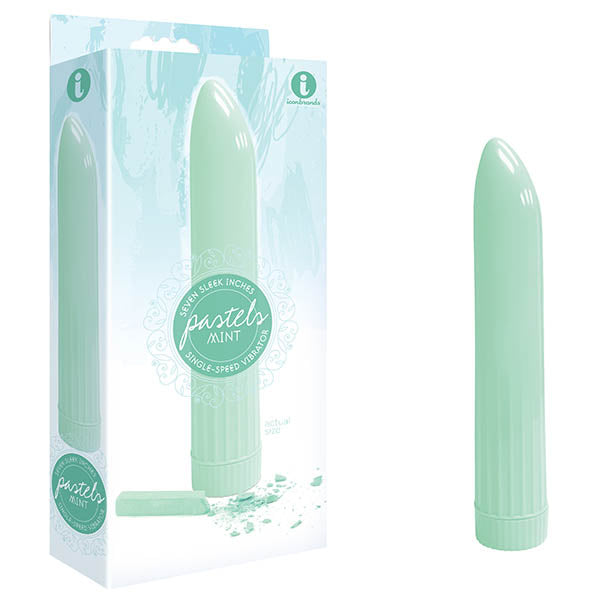 The 9's Pastel Vibes - Mint Green 17.8 cm (7'') Vibrator in sleek packaging, perfect for intimate essentials for her.