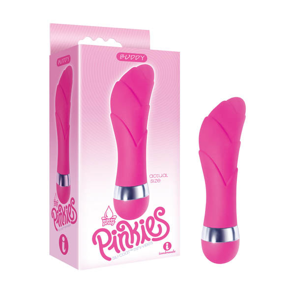 The 9's Pinkies, Buddy -  11.4 cm (4.5'') Vibrator in packaging, featuring a sleek pink design and body-safe silicone.