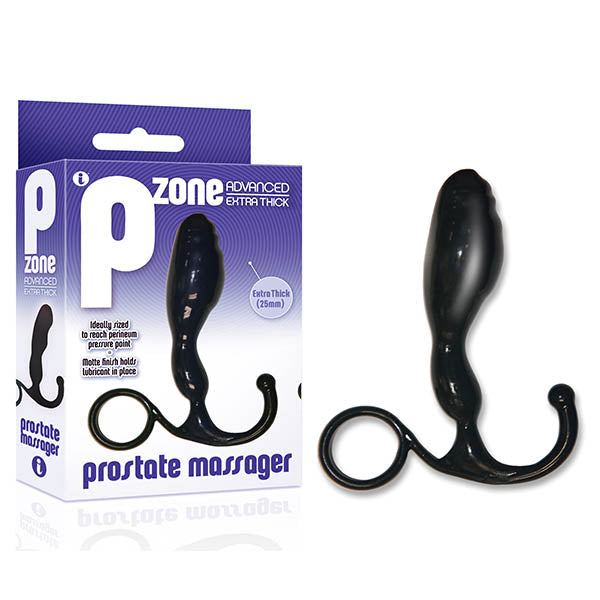 The 9's P- Zone Advanced -  Prostate Massager in packaging, featuring a thick design for precise stimulation.
