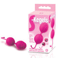 The 9's S-Kegels -  Silicone Kegel Balls with internal rotating weights, easy-pull extension and embossed floral pattern.