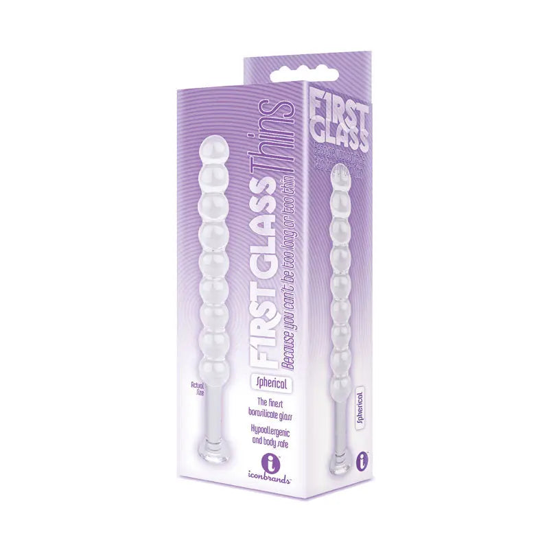 The 9's First Glass Thins, Spherical -  Glass 17.8 cm Anal Beads Icon Brands Discreet Intimate Essentials.