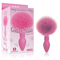 The 9's Cottontails, Ribbed - Butt Plug with Bunny Tail in vibrant pink packaging.