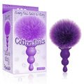 The 9's Cottontails, Beaded, - Butt Plug with Bunny Tail in vibrant purple faux fur packaging.